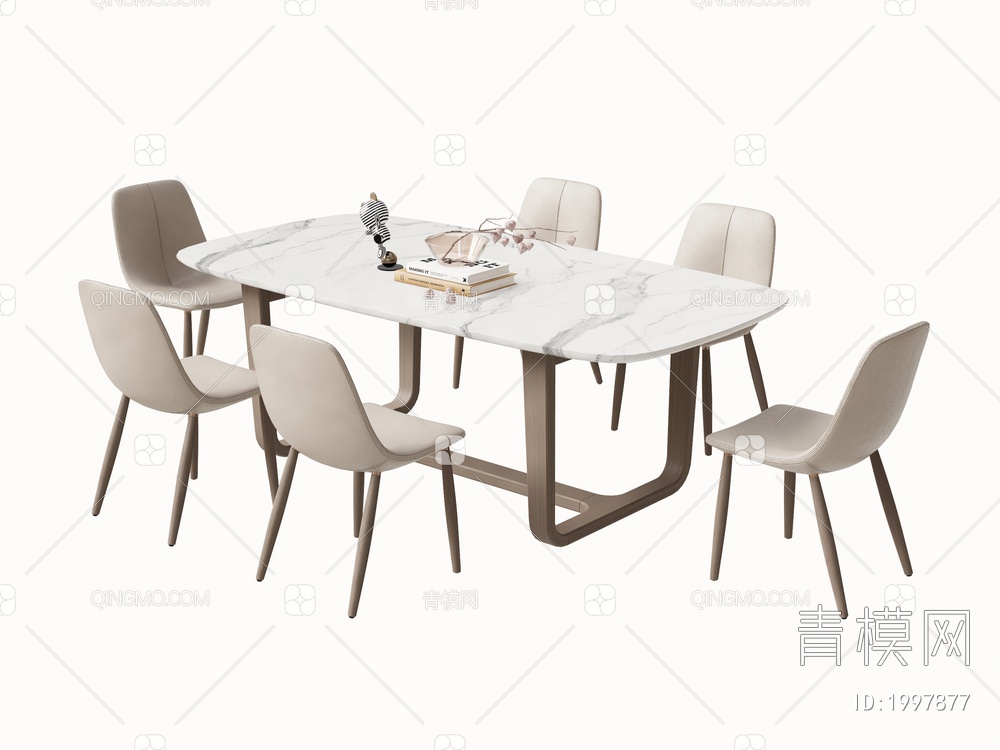 餐桌椅组合SU模型下载【ID:1997877】