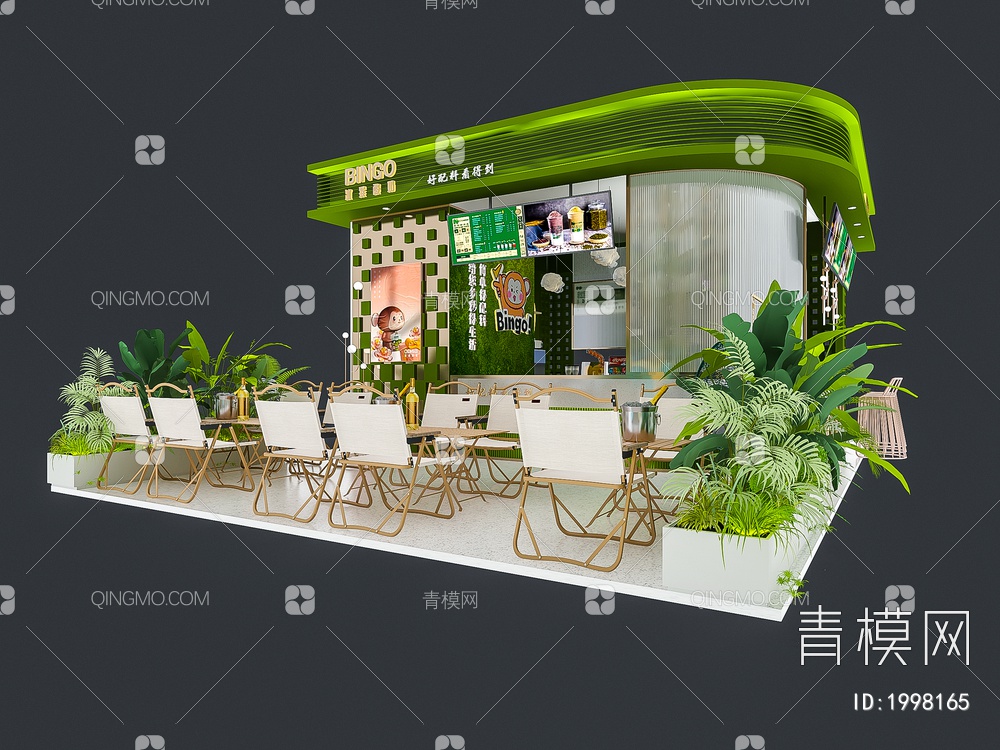 奶茶店3D模型下载【ID:1998165】