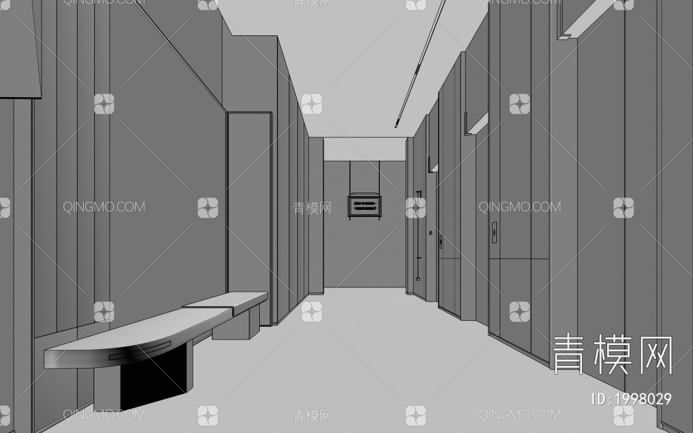 酒店电梯厅3D模型下载【ID:1998029】