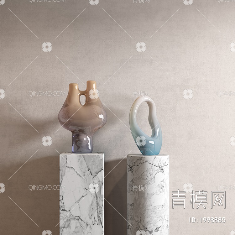 抽象陶瓷雕塑摆件3D模型下载【ID:1998885】
