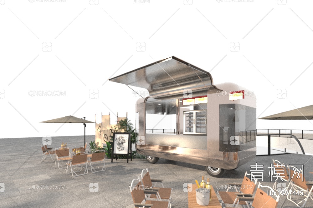 酒吧外摆餐车3D模型下载【ID:1997445】