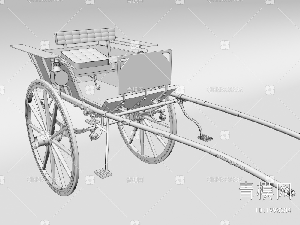 马车，拖车，人力车，交通工具3D模型下载【ID:1998204】