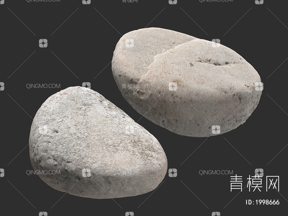 石头 岩石 鹅卵石3D模型下载【ID:1998666】