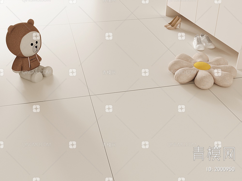奶白色奶油风柔光地砖3D模型下载【ID:2000950】