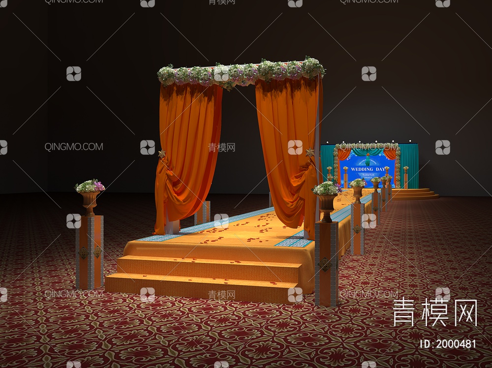婚礼舞台3D模型下载【ID:2000481】