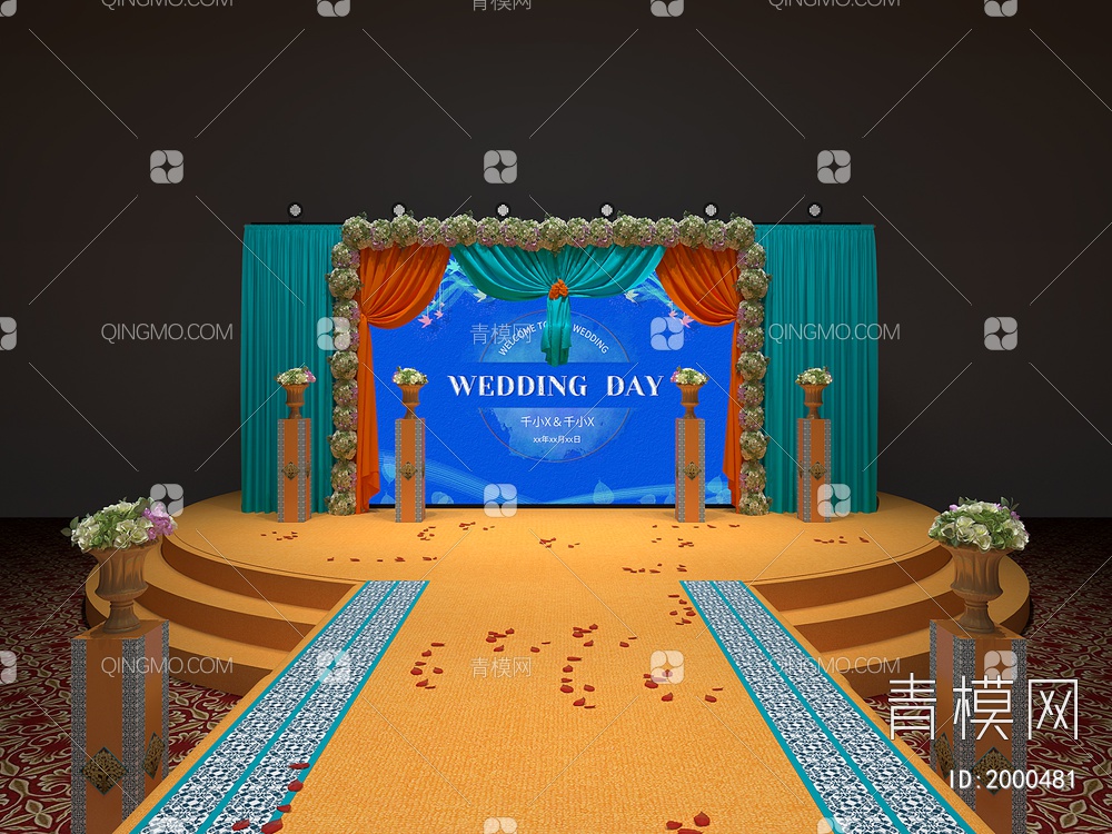 婚礼舞台3D模型下载【ID:2000481】
