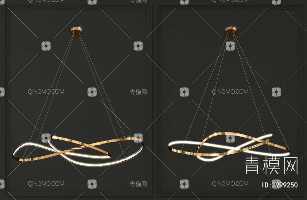 金属鱼线吊灯3D模型下载【ID:1999250】