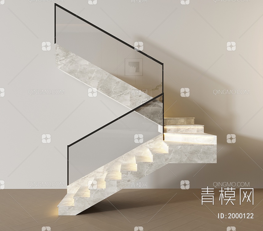 楼梯SU模型下载【ID:2000122】