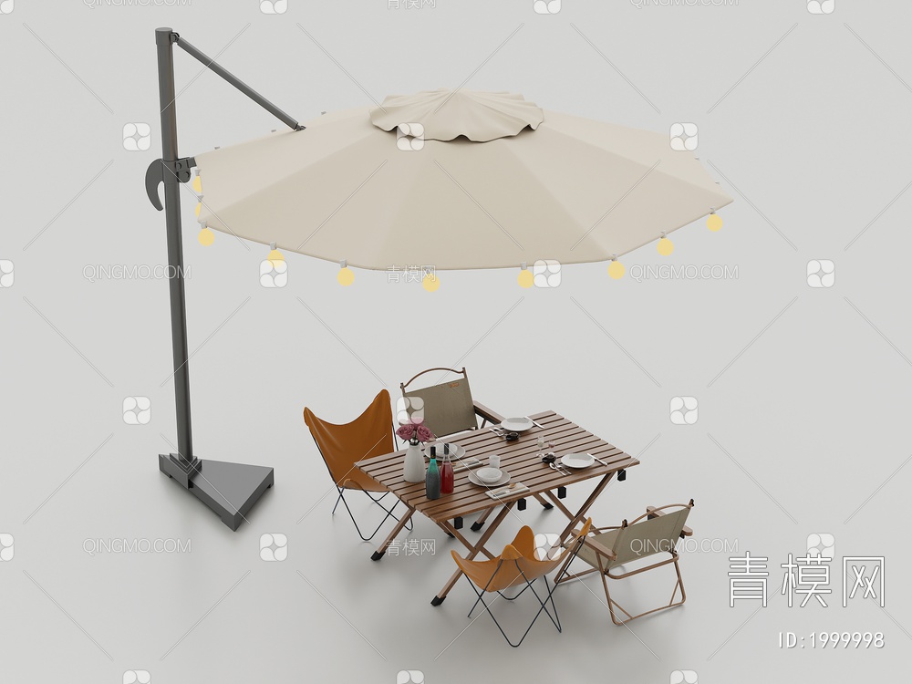 休闲座椅和阳伞3D模型下载【ID:1999998】