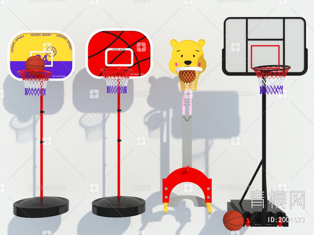 室内儿童篮球架3D模型下载【ID:2001623】
