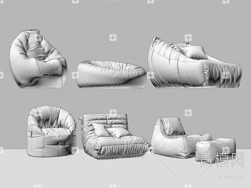 单人沙发 懒人沙发 椅3D模型下载【ID:1999489】
