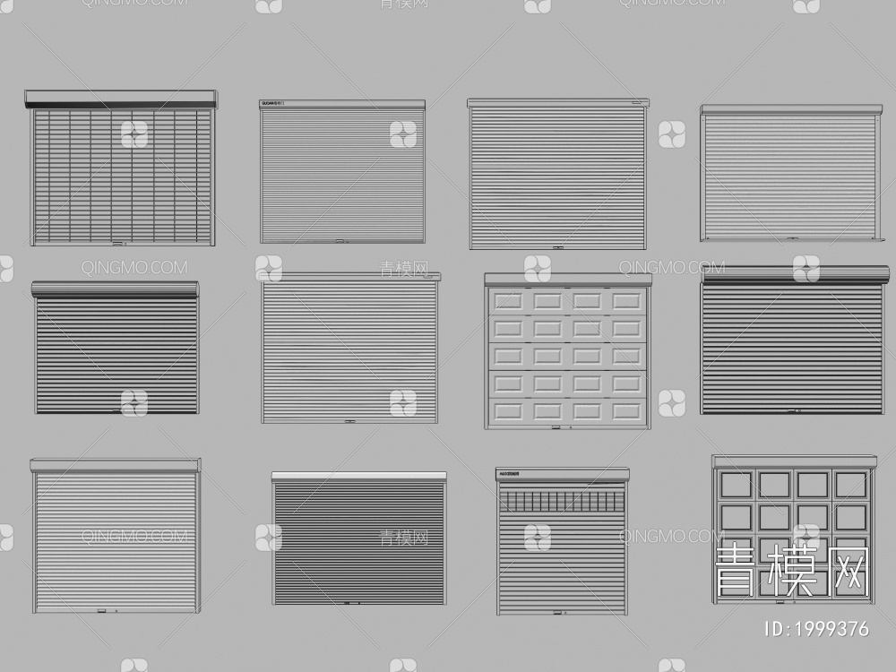 车库门，卷闸门，厂库门3D模型下载【ID:1999376】