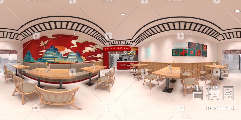 汉堡店3D模型下载【ID:2001615】