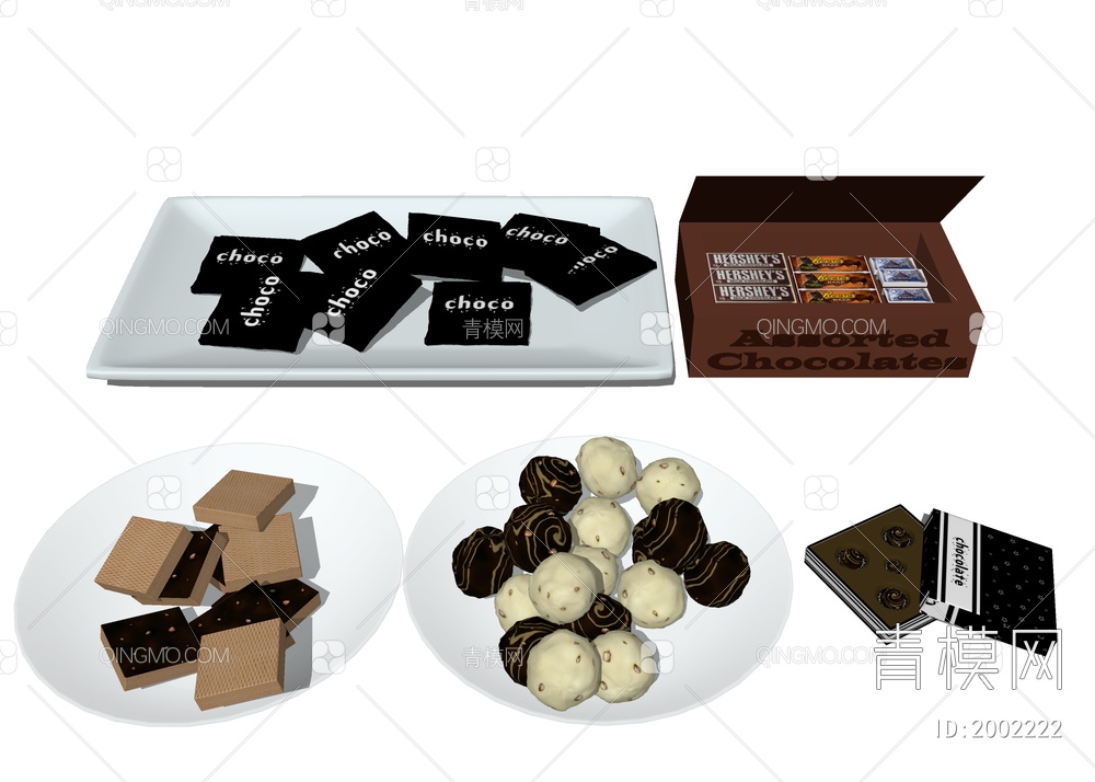 巧克力糖果SU模型下载【ID:2002222】