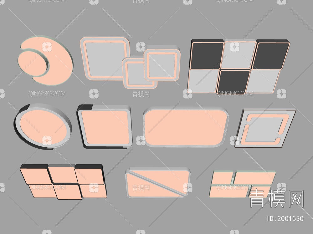 吸顶灯SU模型下载【ID:2001530】