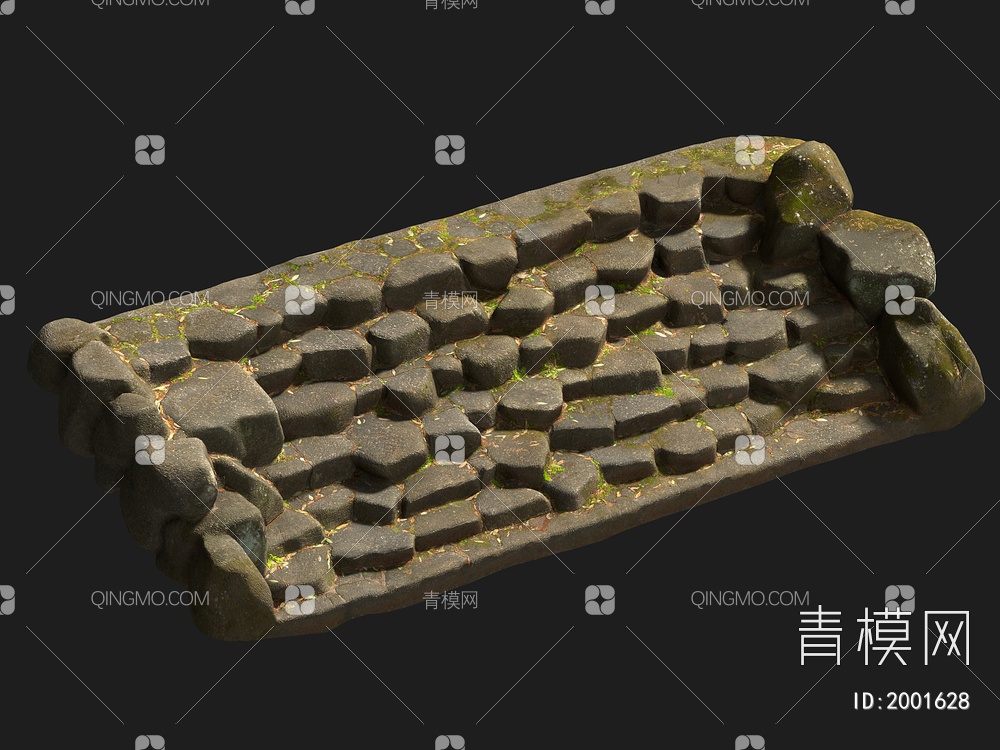 石头梯步 石头楼梯3D模型下载【ID:2001628】