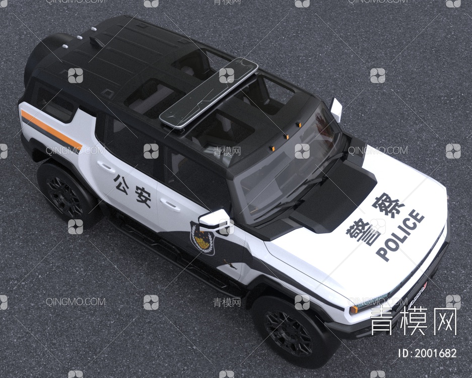 2024款悍马EV警用车NON-ELS版汽车3D模型下载【ID:2001682】