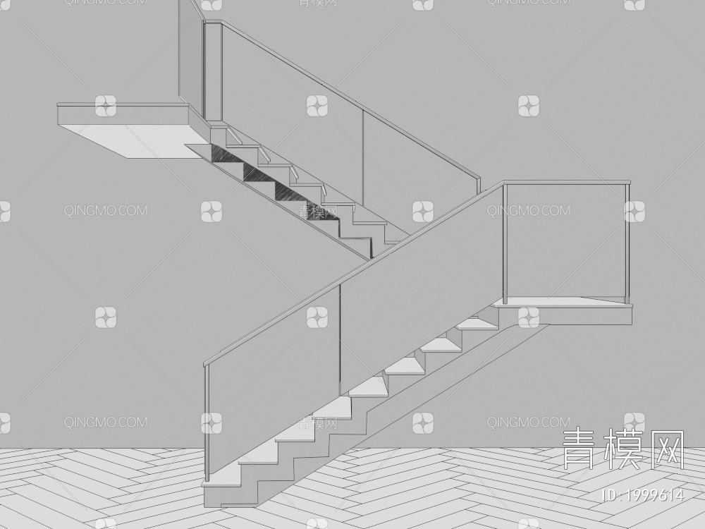 旋转楼梯3D模型下载【ID:1999614】