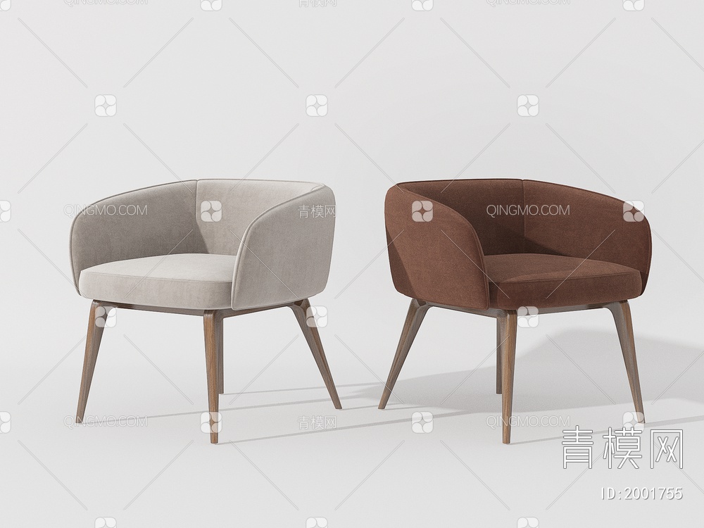 椅 布艺椅 休闲椅 餐椅3D模型下载【ID:2001755】