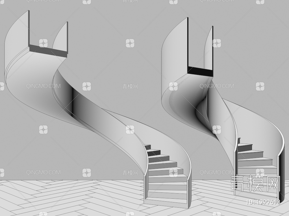 旋转楼梯3D模型下载【ID:1999613】
