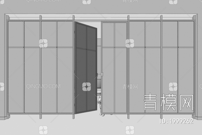 长虹玻璃门 隔断3D模型下载【ID:1999262】