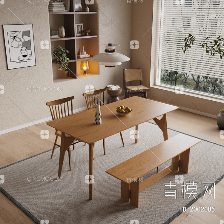 餐桌椅3D模型下载【ID:2002085】