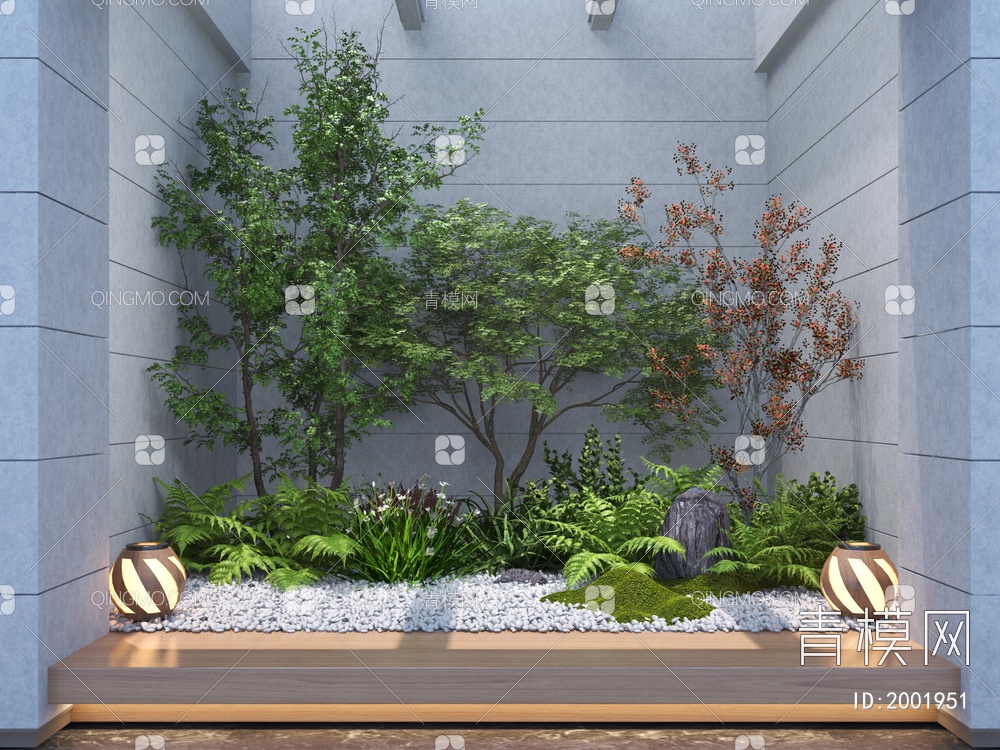 室内植物造景 植物堆3D模型下载【ID:2001951】