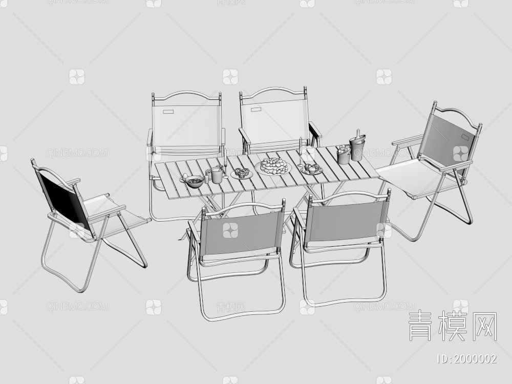 休闲座椅和阳伞3D模型下载【ID:2000002】