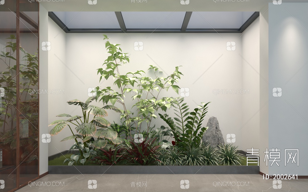 植物组团_植物组合_室内造景3D模型下载【ID:2002641】