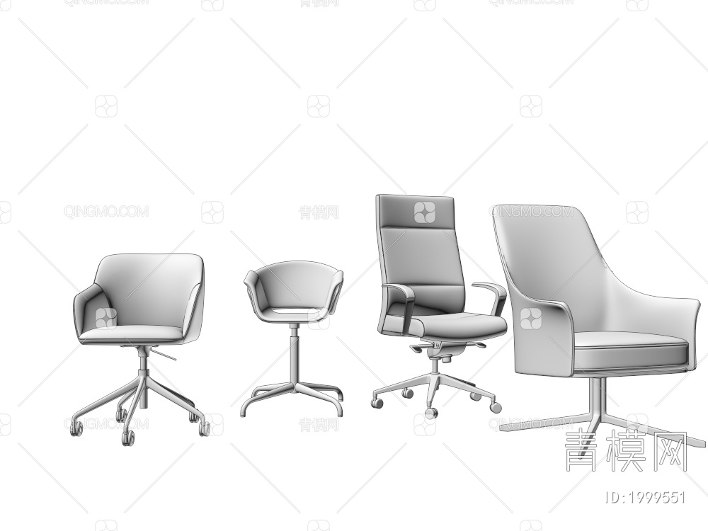 办公椅3D模型下载【ID:1999551】