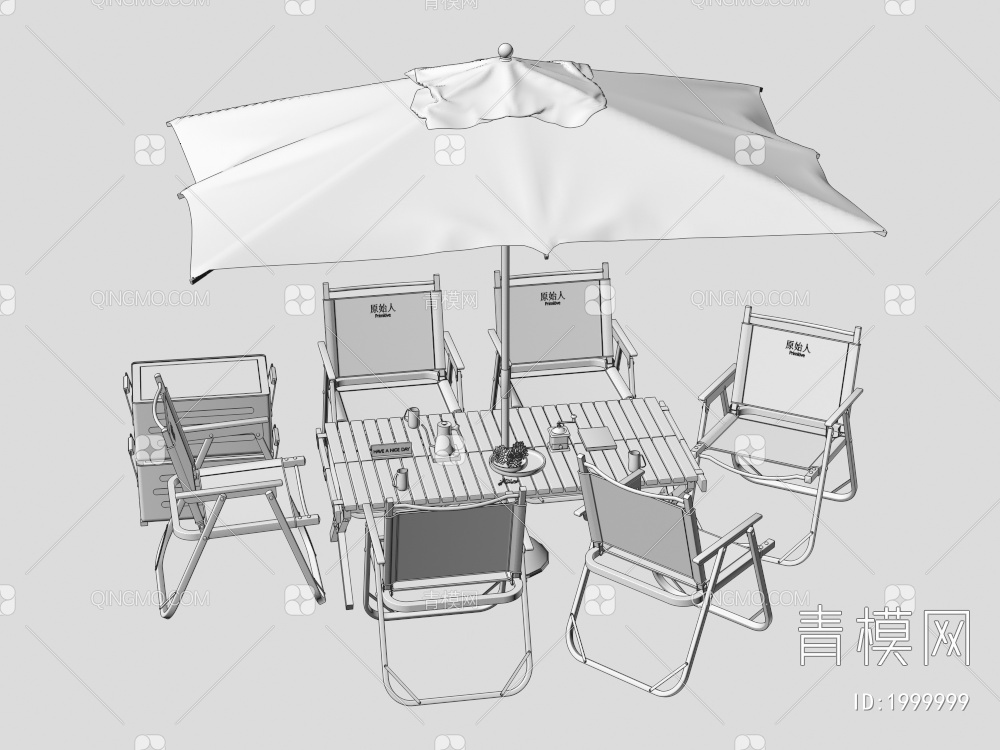 休闲座椅和阳伞3D模型下载【ID:1999999】
