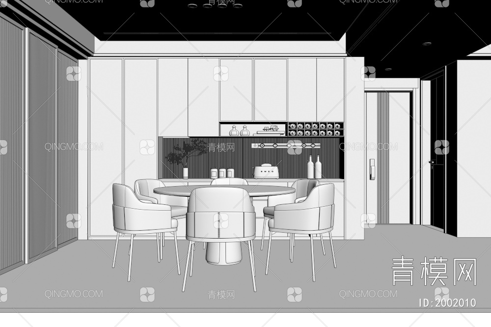 客餐厅3D模型下载【ID:2002010】