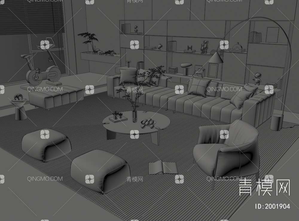 Minotti 组合沙发 皮沙发3D模型下载【ID:2001904】
