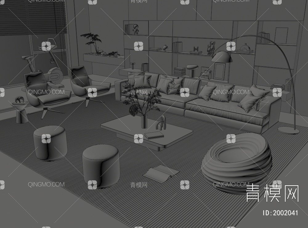 Minotti 组合沙发 皮沙发3D模型下载【ID:2002041】