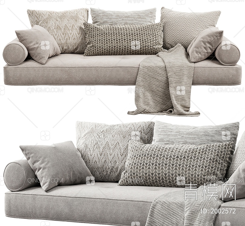 垫子 坐垫 飘窗垫 沙发垫 靠枕3D模型下载【ID:2002572】