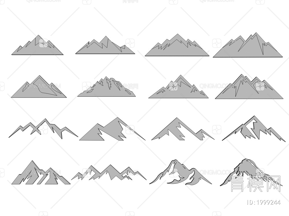 山 墙饰3D模型下载【ID:1999244】