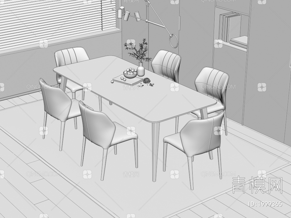 餐桌椅3D模型下载【ID:1999365】