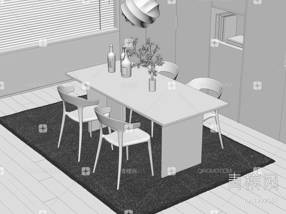 餐桌椅3D模型下载【ID:1999361】