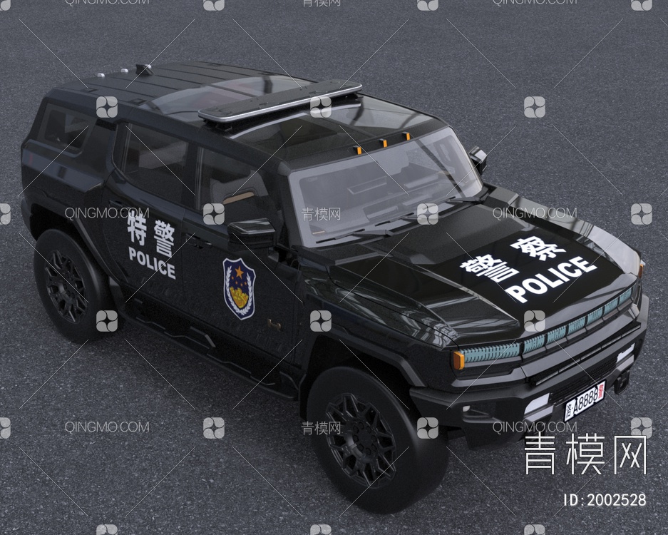 2024款悍马EV特警用车NON-ELS版汽车3D模型下载【ID:2002528】