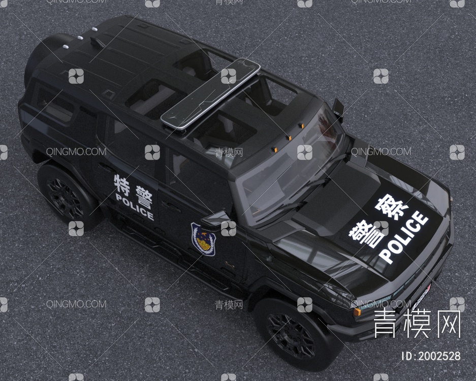 2024款悍马EV特警用车NON-ELS版汽车3D模型下载【ID:2002528】