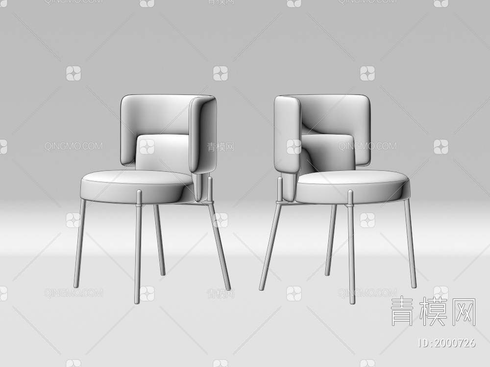 椅 布艺椅 休闲椅 餐椅3D模型下载【ID:2000726】