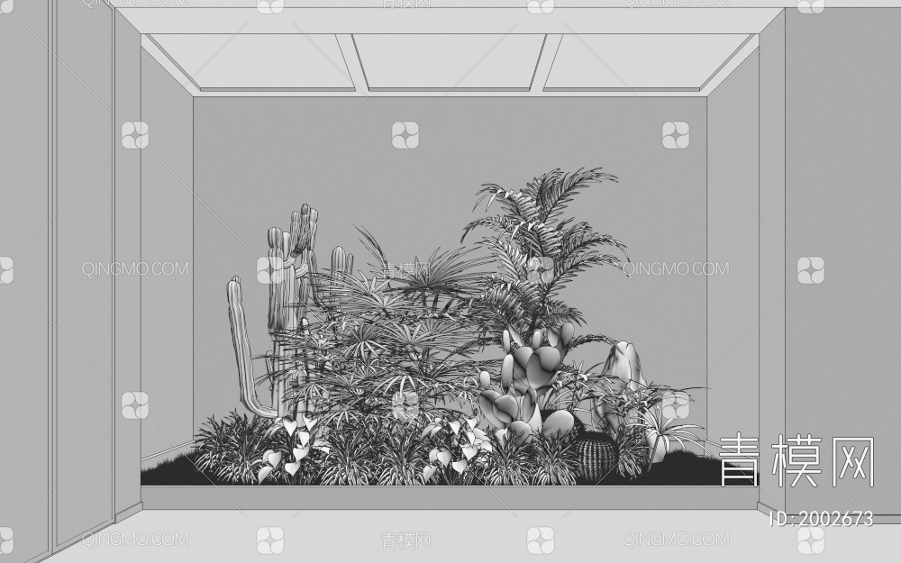 室内植物造景3D模型下载【ID:2002673】