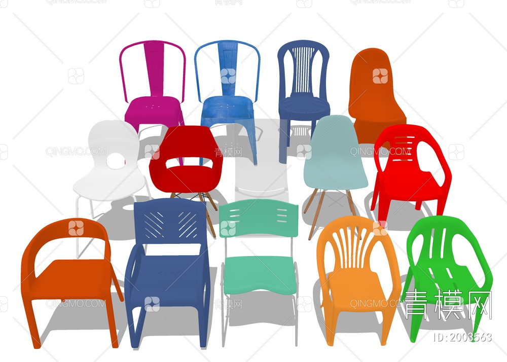 塑料座椅SU模型下载【ID:2003563】