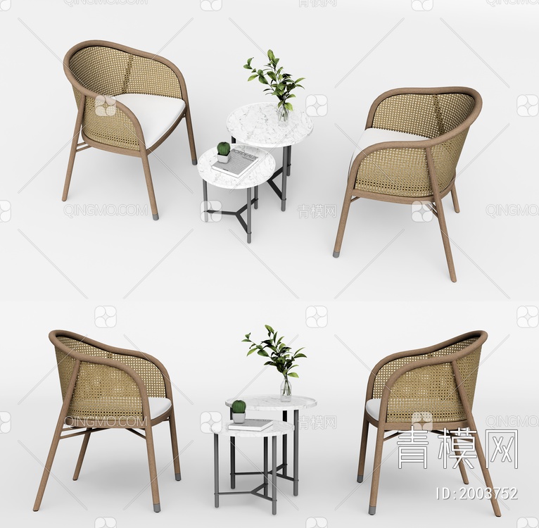 休闲桌椅 单人椅3D模型下载【ID:2003752】