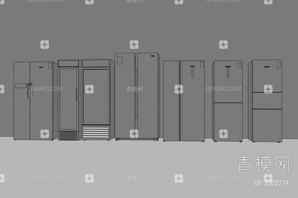 冰箱组合 冰柜3D模型下载【ID:2002779】