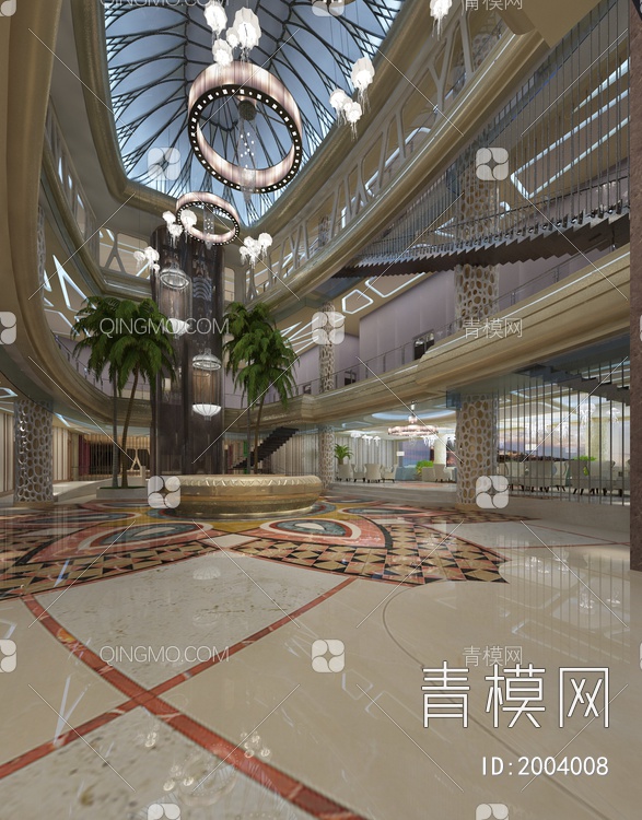 星级酒店中庭3D模型下载【ID:2004008】