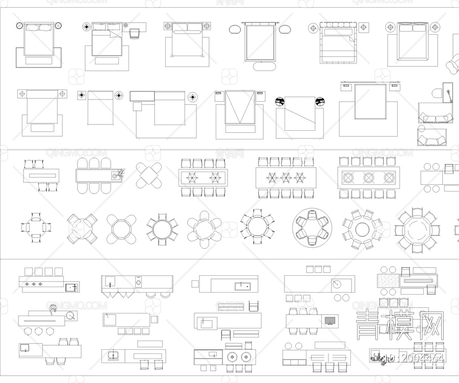 网红高端家具cad图库【ID:2004464】