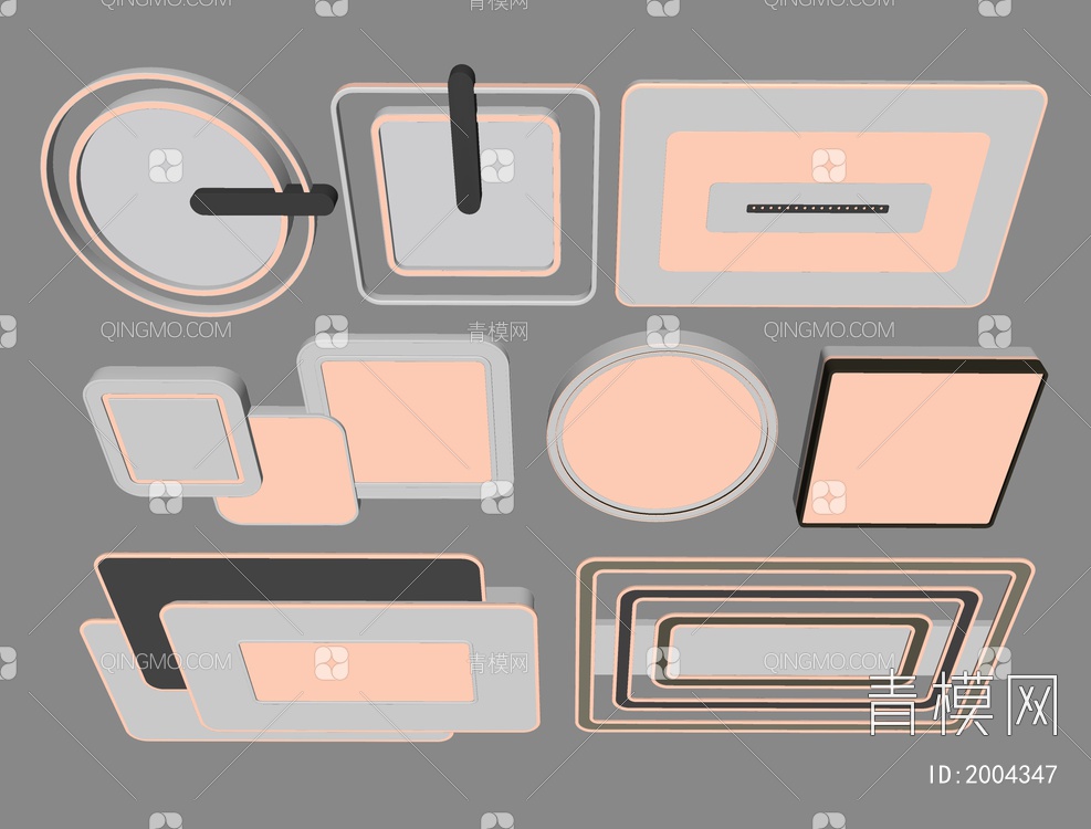 吸顶灯SU模型下载【ID:2004347】