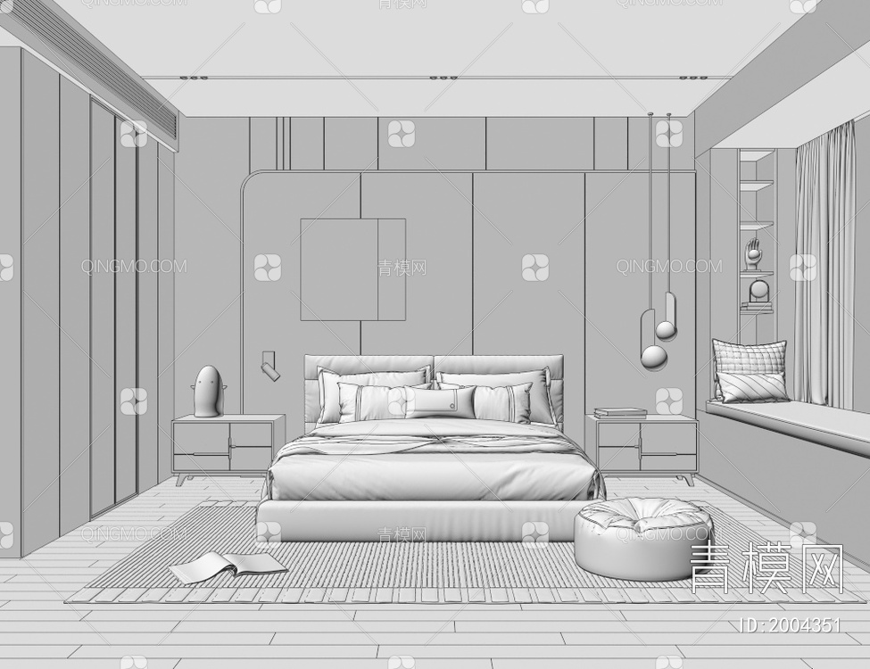 家居卧室3D模型下载【ID:2004351】