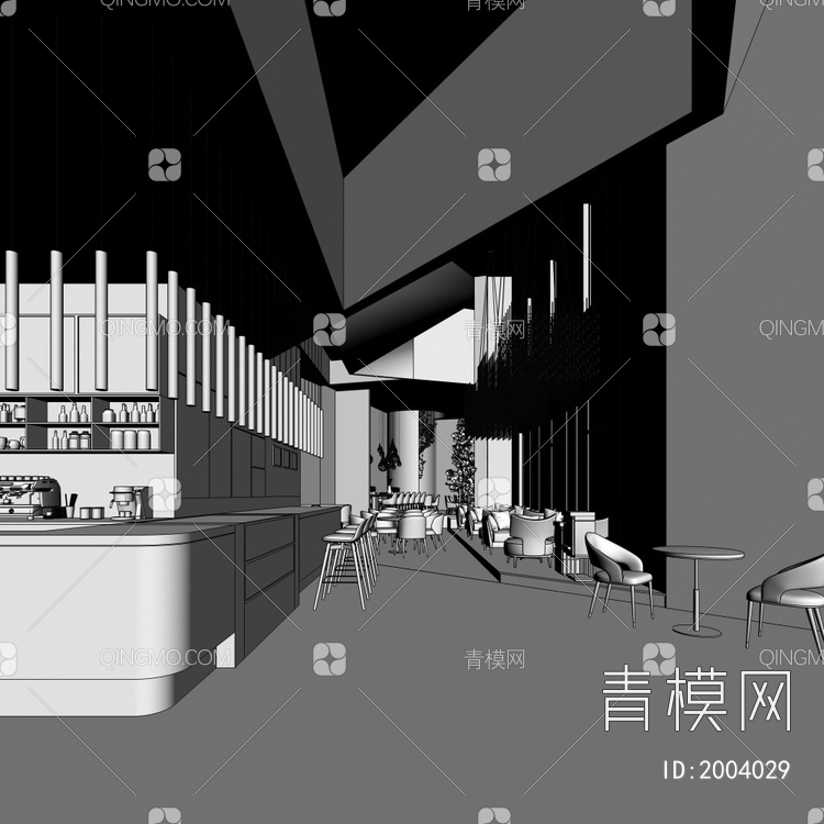 咖啡店3D模型下载【ID:2004029】